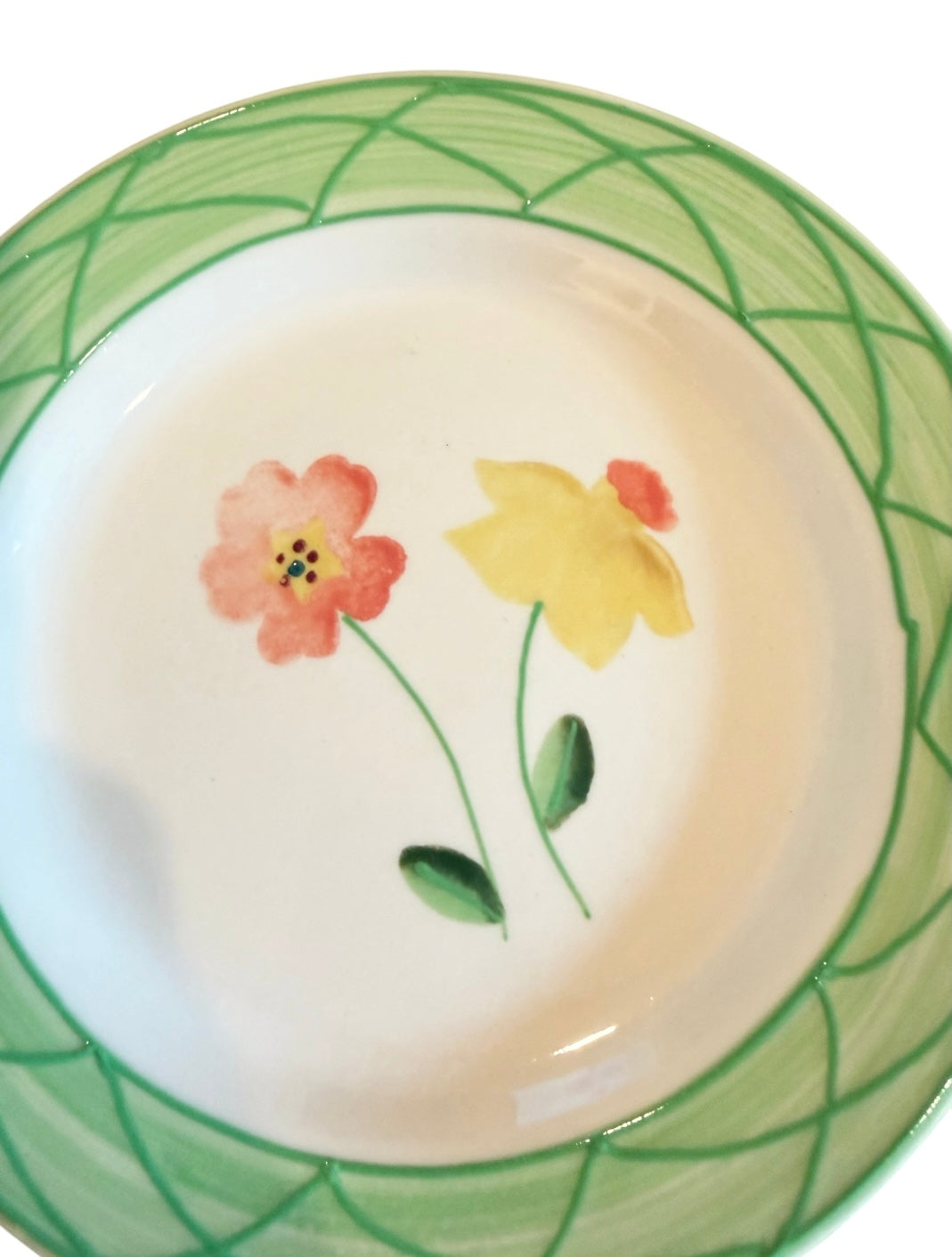 Hartstone Pottery Vintage Floral Long Stem Flowers 8” Salad Plates – Set of 4 | Hand-Painted 1980s Collection - HTF