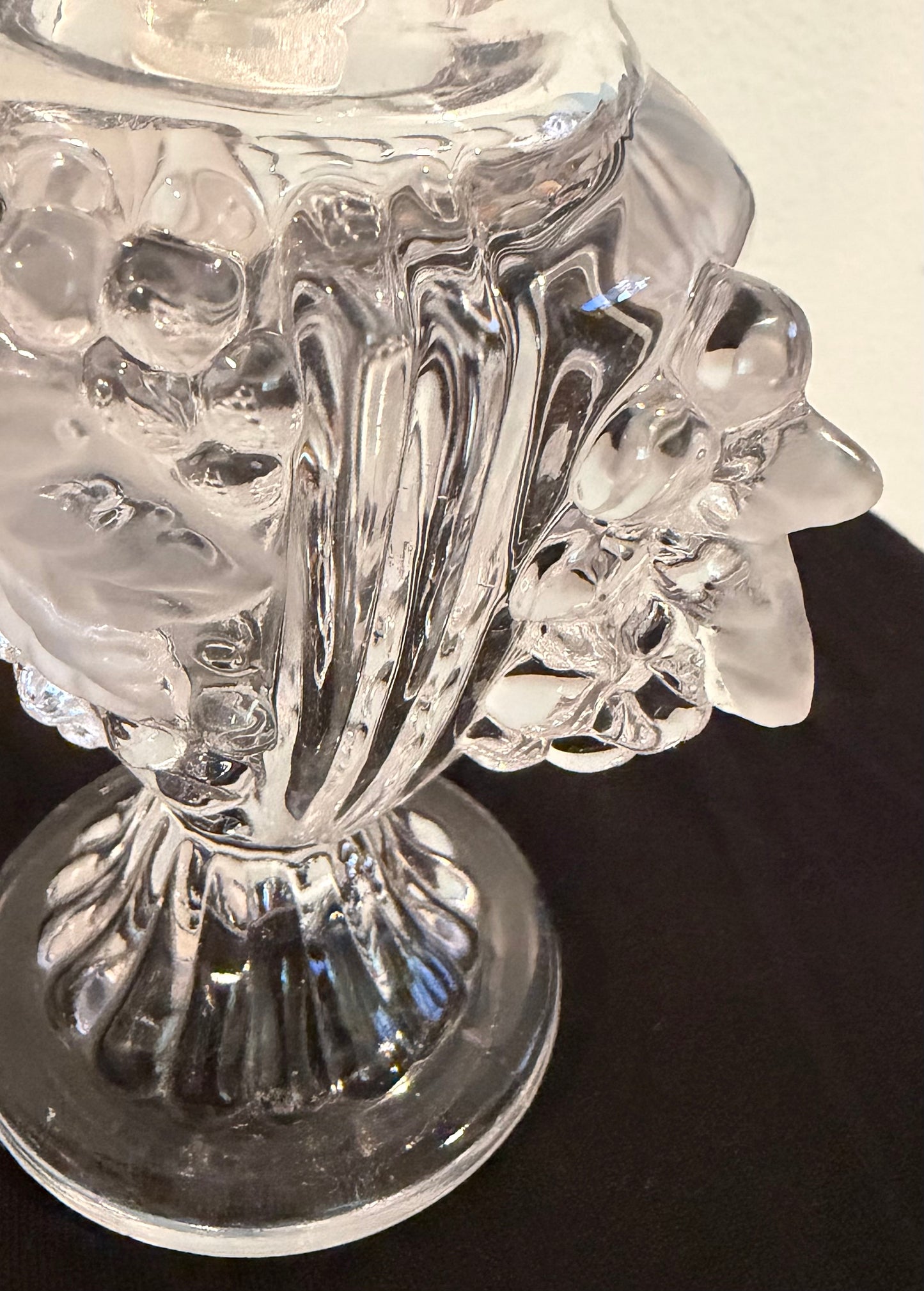 1940s Imperial Glass Grape & Leaf Boudoir Vanity Set