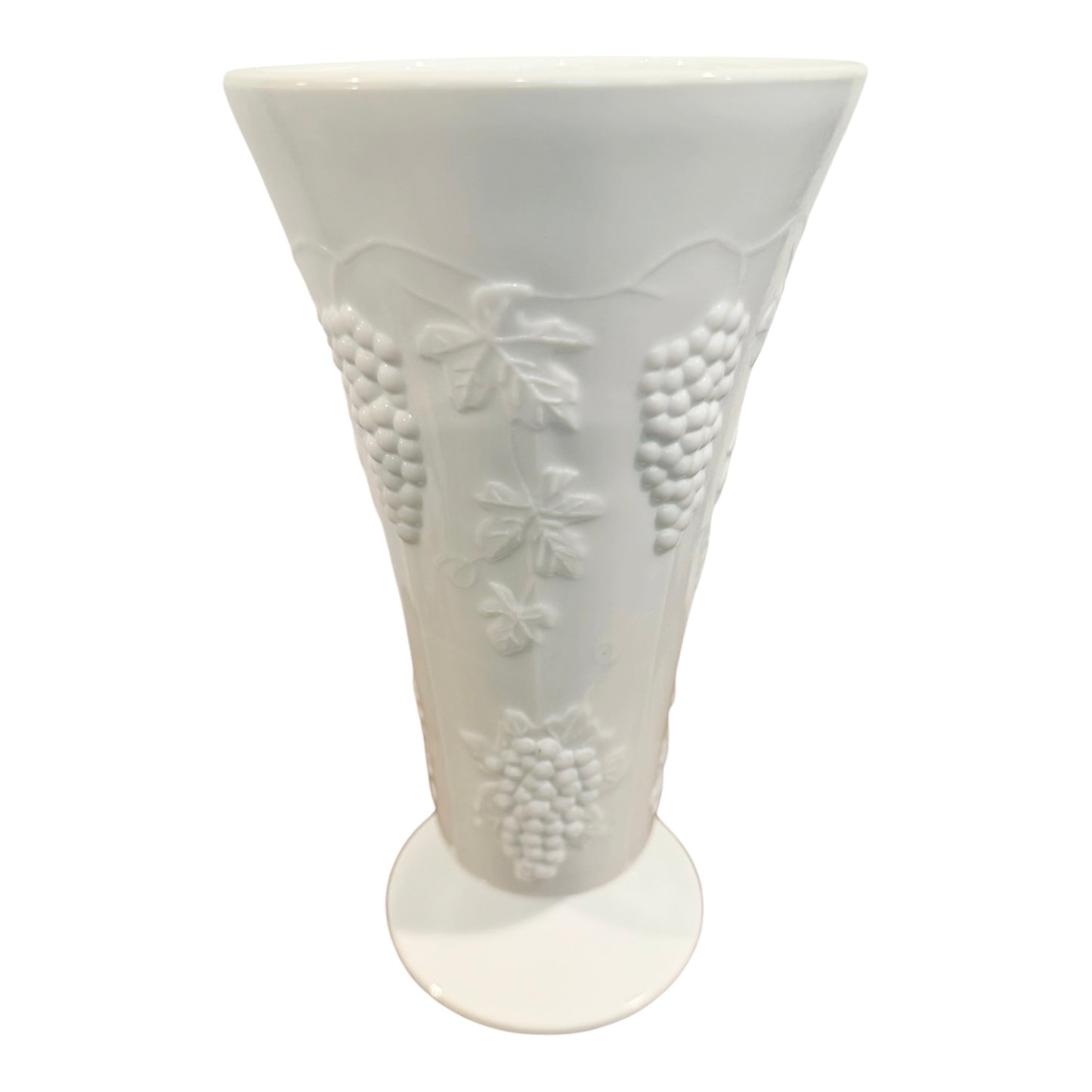 Indiana Glass | Vintage Colony Harvest Grape Milk Glass Vase – 10" Tall