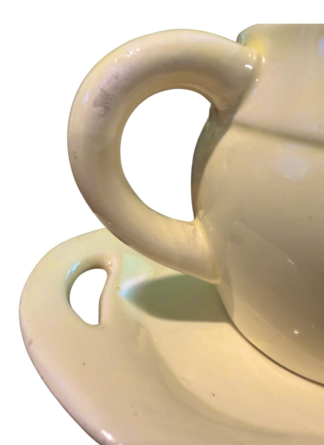 Enesco Vintage Ceramic Creamer, Sugar Jar & Plate Holder Set – Cottagecore Kitchen Decor