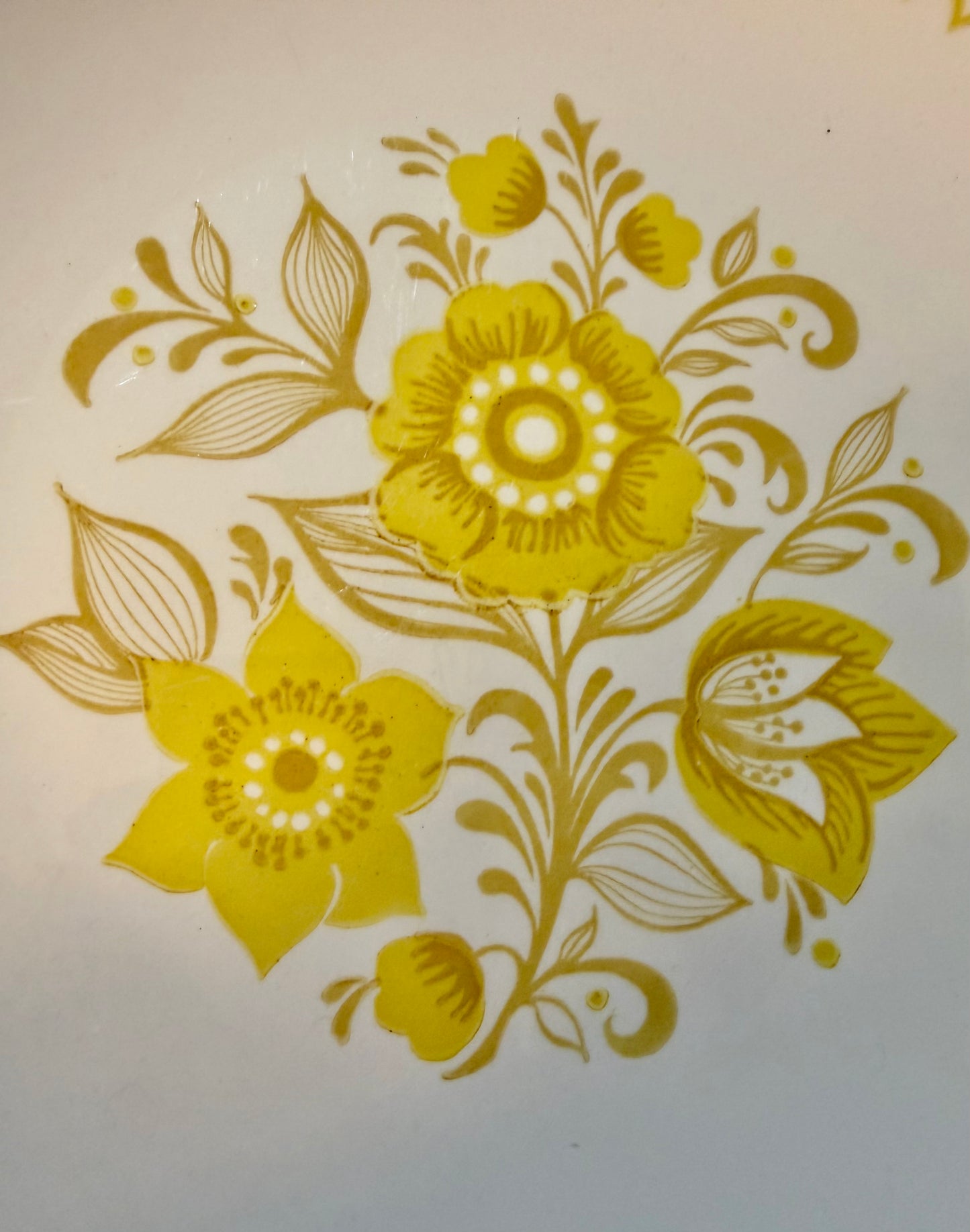 Vintage Royal China Jubilee Ironstone Serving Set – Yellow Floral Mid-Century Bowls & Plates – 4 Piece Retro USA Dinnerware Set
