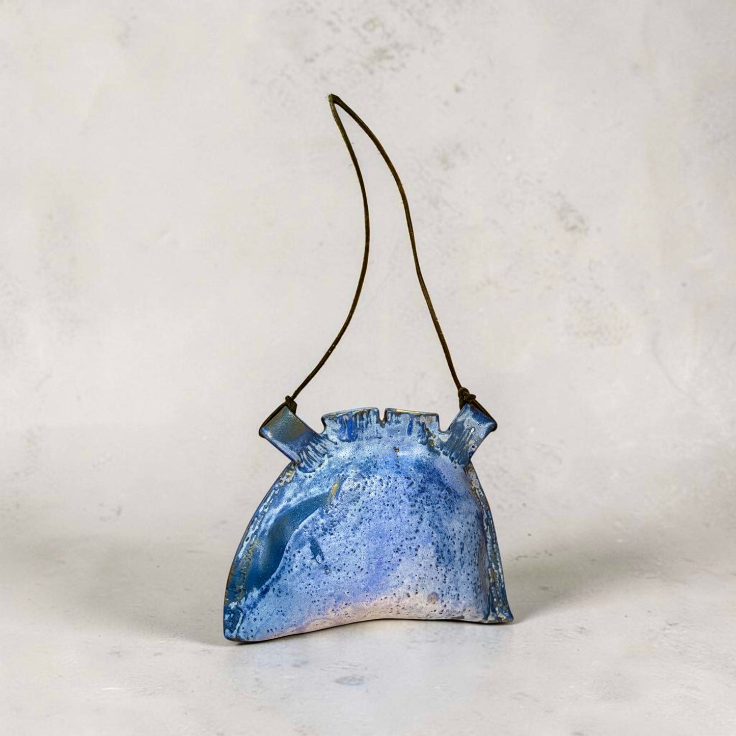 Signed Kahn Studio Pottery Hanging Wall Pocket Vase | Vintage Handcrafted Art Pottery