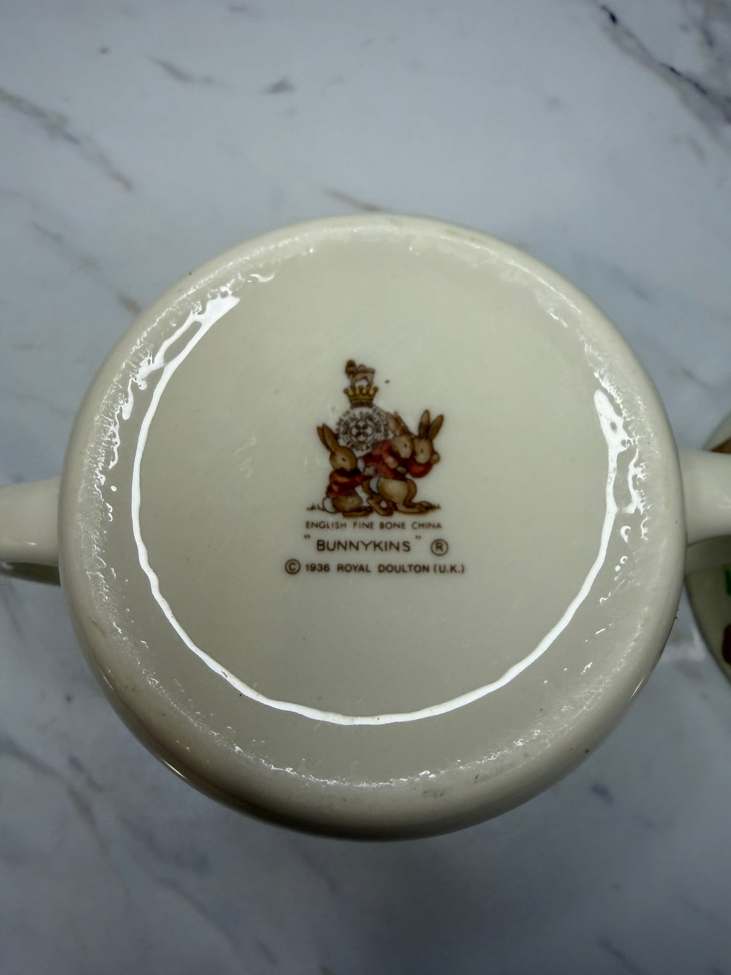 Set of 2 Royal Doulton Bunnykins Mugs — Vintage Children’s Tableware