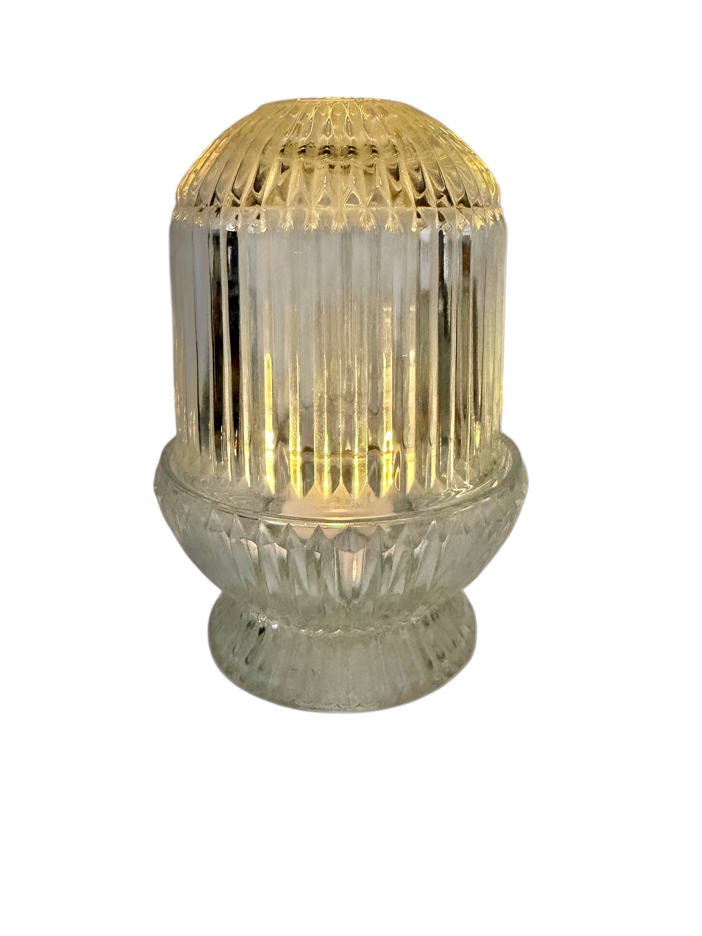 AVAILABLE - Vintage Homco Clear Ribbed Glass Fairy Lamp “Princess Lite” – Indiana Glass