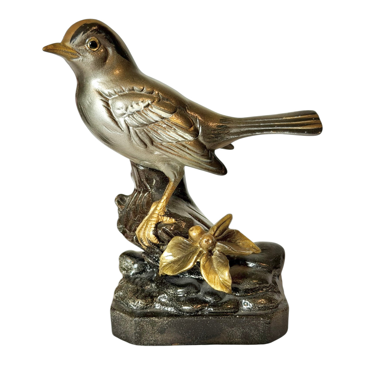 NARCO Argent’Oro Vintage Blue Jay & Ovenbird Mid-Century Bird Pair Figurines 5”