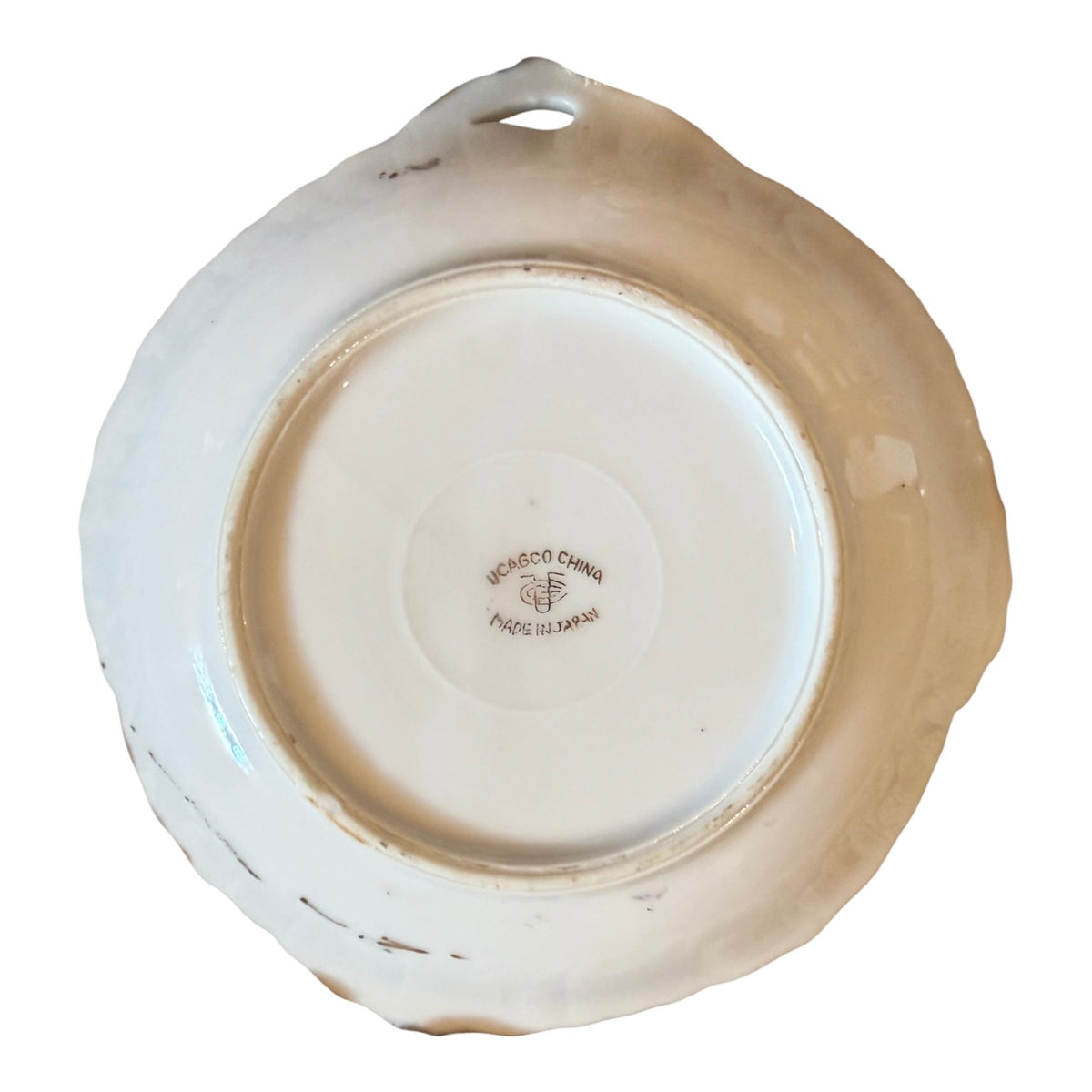 UCAGCO Japan Leaf-Shaped Porcelain Trinket Dish | Gold Gilded Wall Hanging | Circa 1953–1956