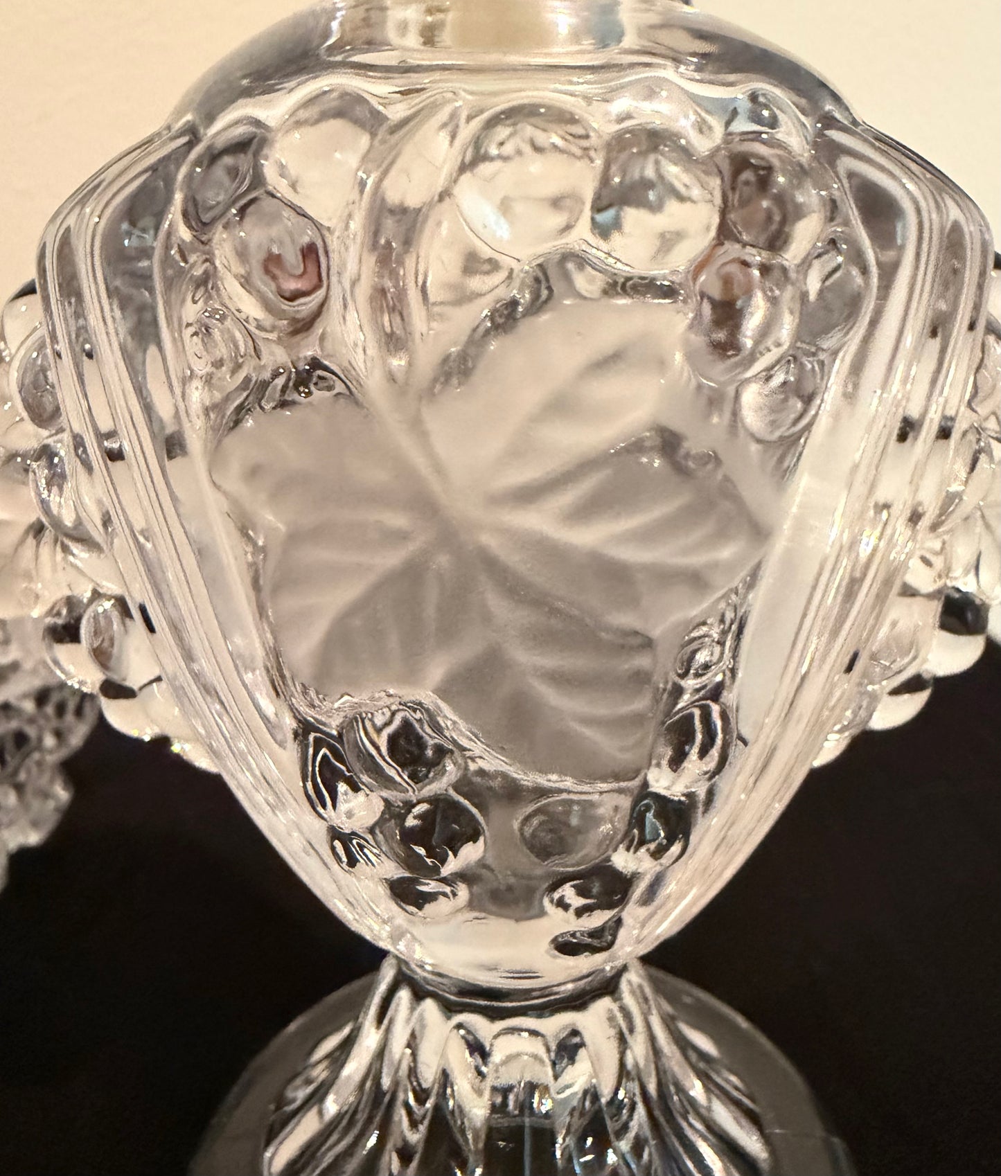 1940s Imperial Glass Grape & Leaf Boudoir Vanity Set