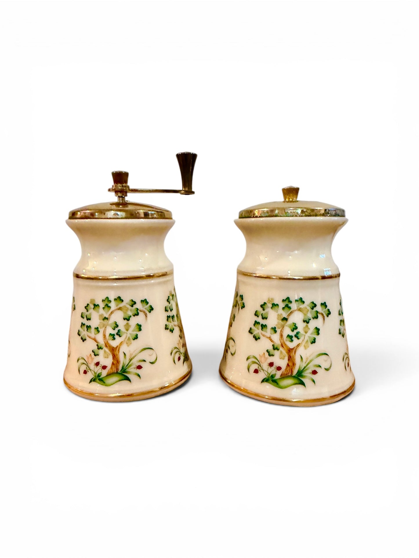 Lenox Clover Vintage Salt Shaker & Pepper Mill Set | Discontinued | Porcelain