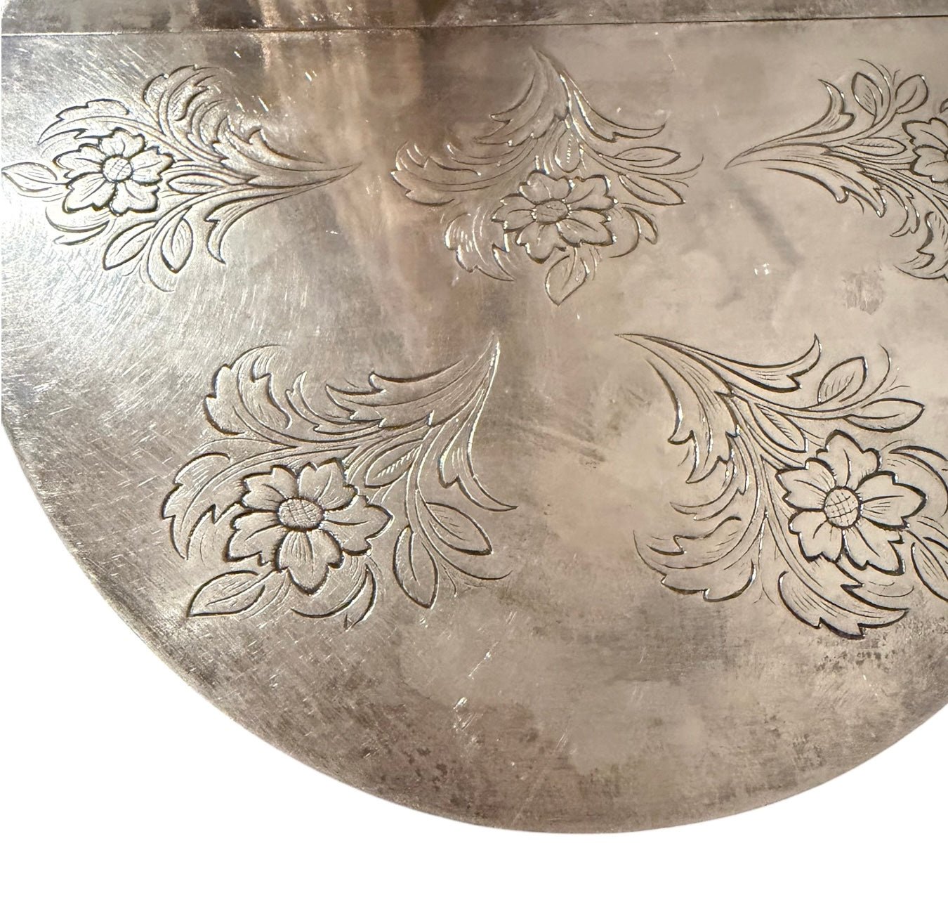 West German Vintage Silver-Plated Expandable Trivet | Adjustable Floral Embossed Hot Plate Stand