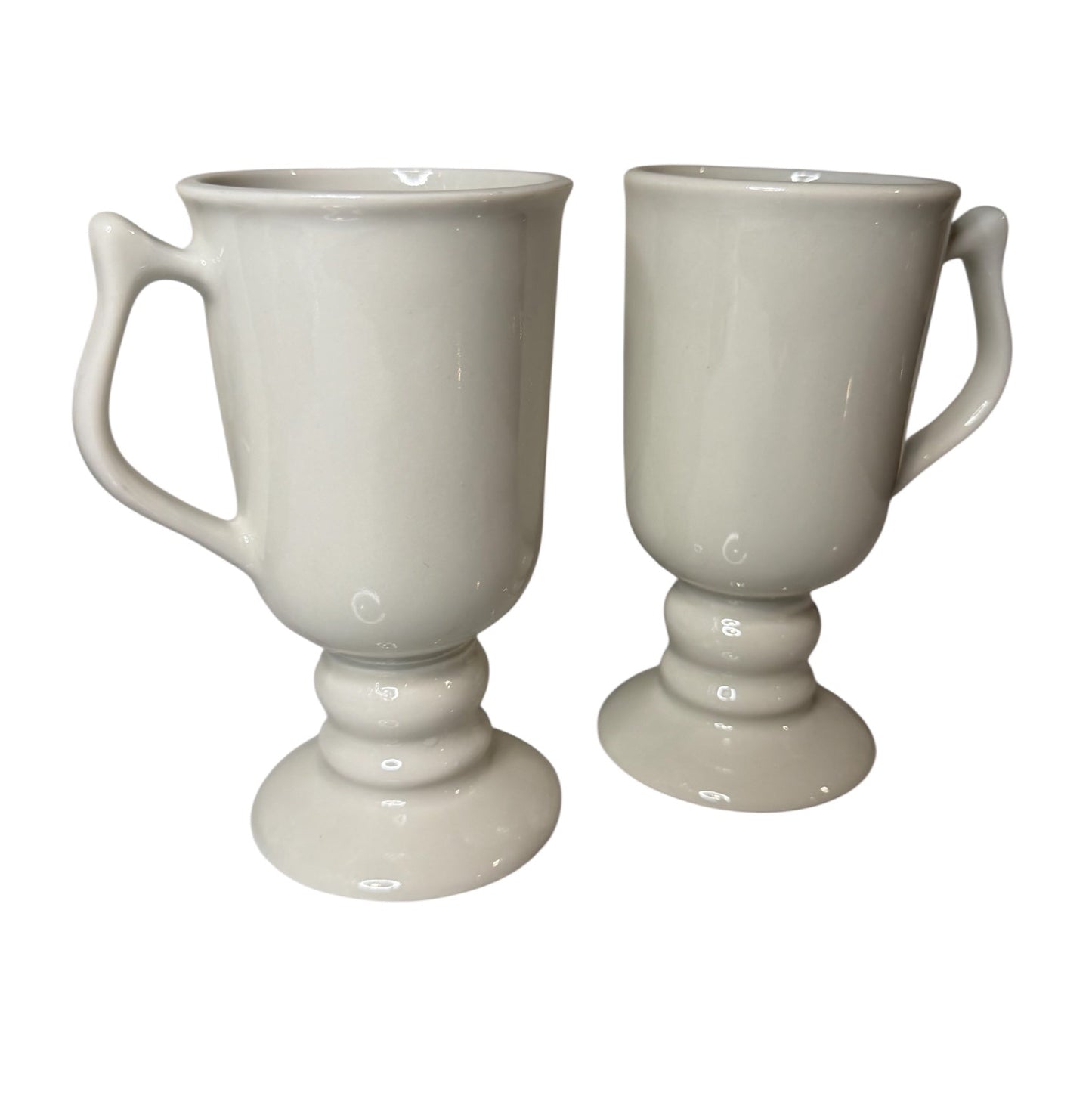 Hall China Vintage Pedestal Irish Coffee Mugs – Set of 2 | Stoneware - Ironstone | Made in USA