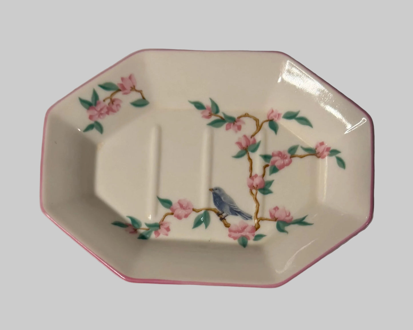 Cherry Blossom & Bluebird Ceramic Soap Dish – Saturday Knight Ltd. (SKL Home)