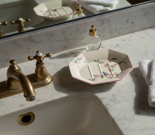 Cherry Blossom & Bluebird Ceramic Soap Dish – Saturday Knight Ltd. (SKL Home)