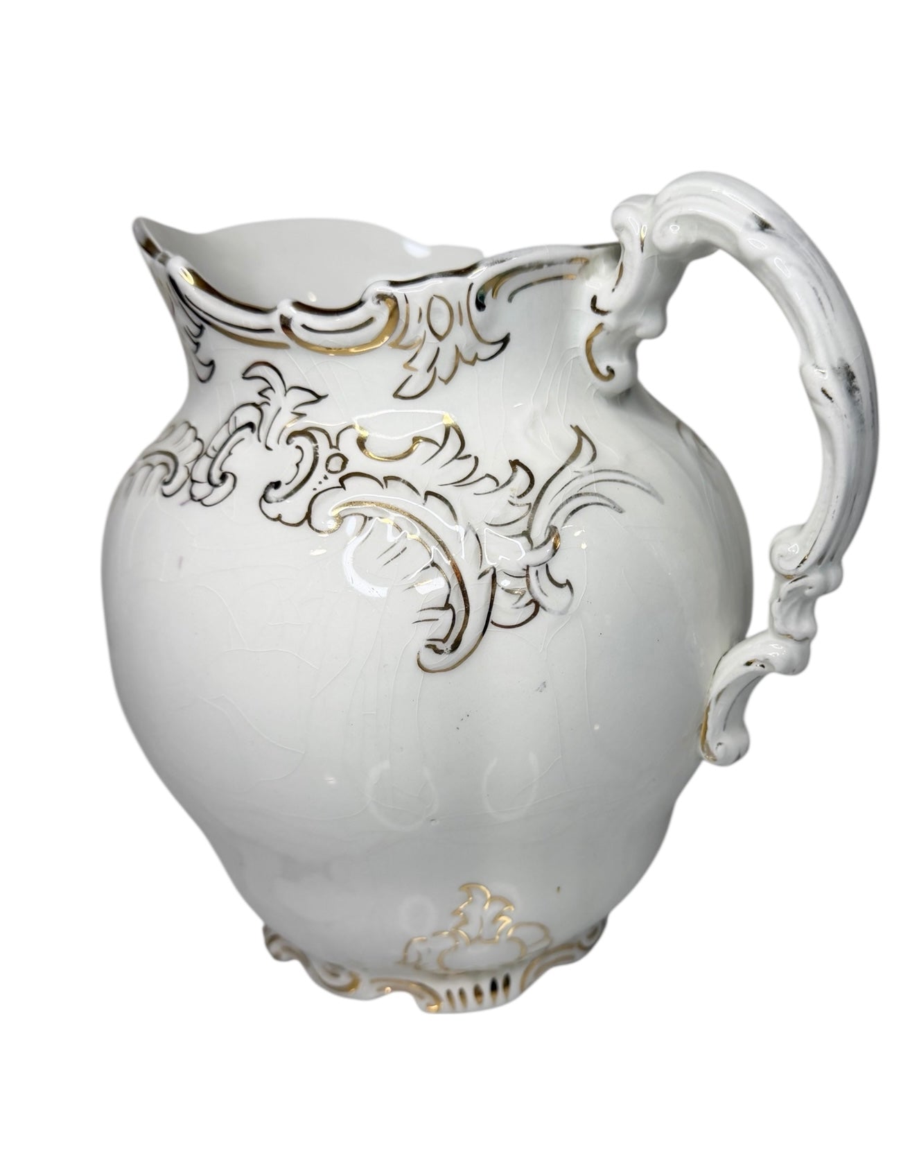 Antique Johnson Brothers Royal Semi-Porcelain Pitcher | Gilded Victorian Elegance