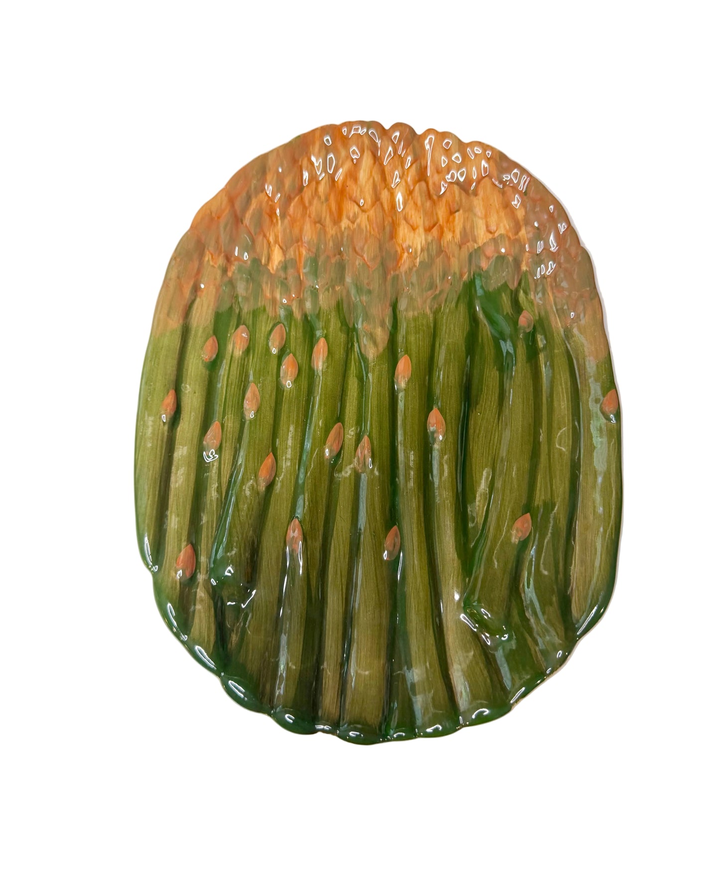 Vintage Lillian Vernon Asparagus Plate – Hand-Painted Ceramic Serving Dish