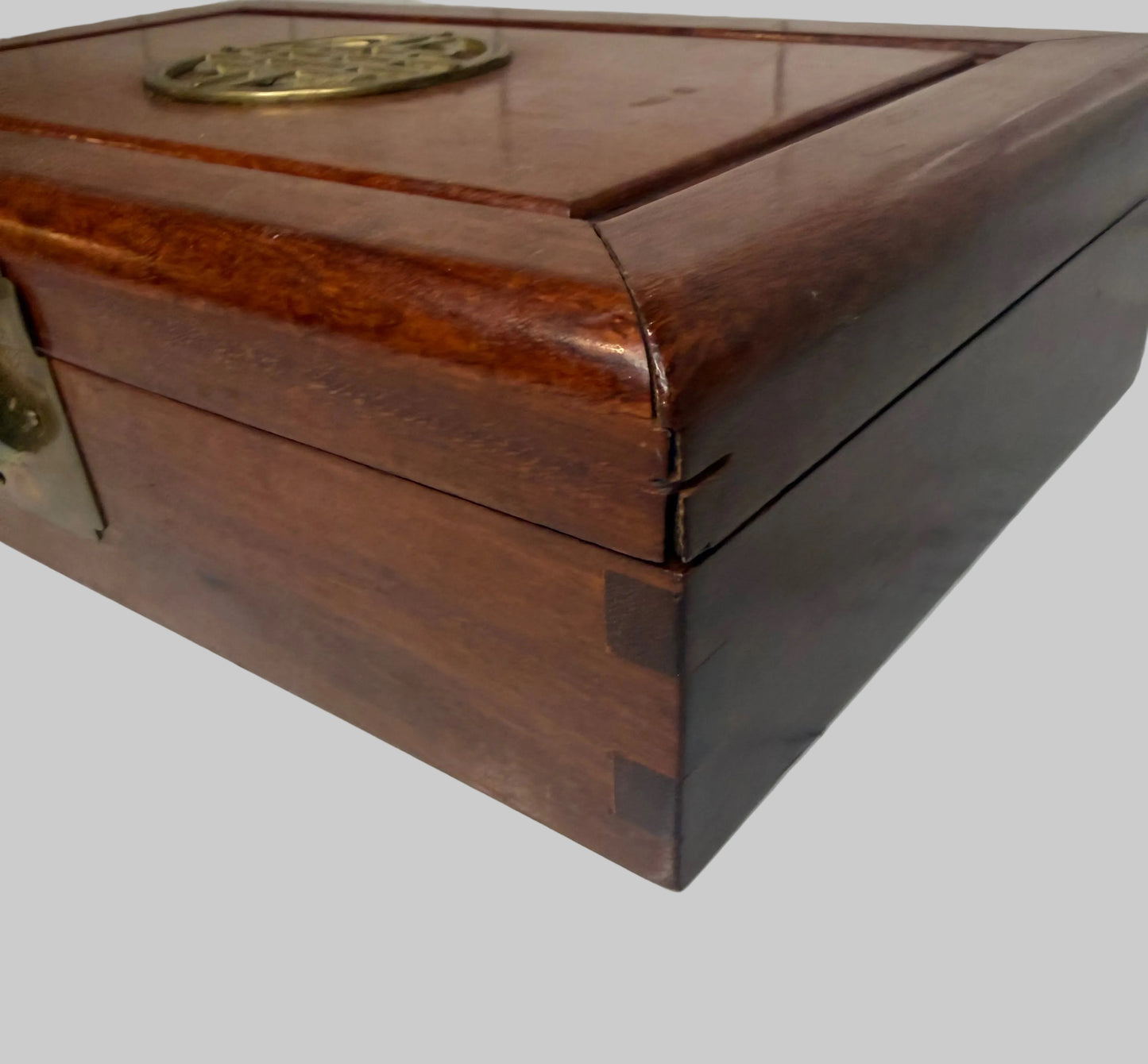 Vintage Chinese Mahogany Jewelry Box by George Zee & Co.