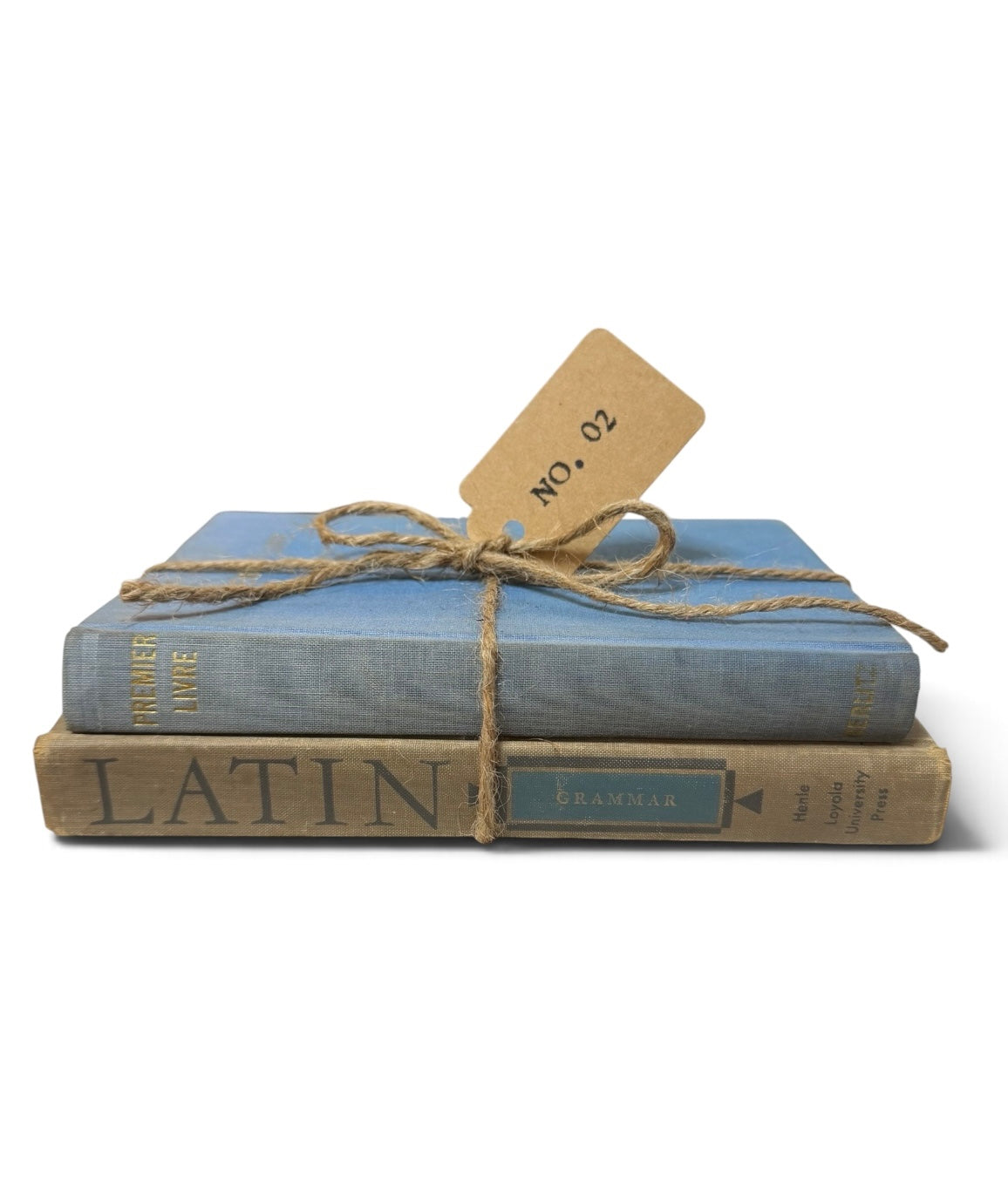 Perfectly Paired Vintage French & Latin Book Stack – Set of 2