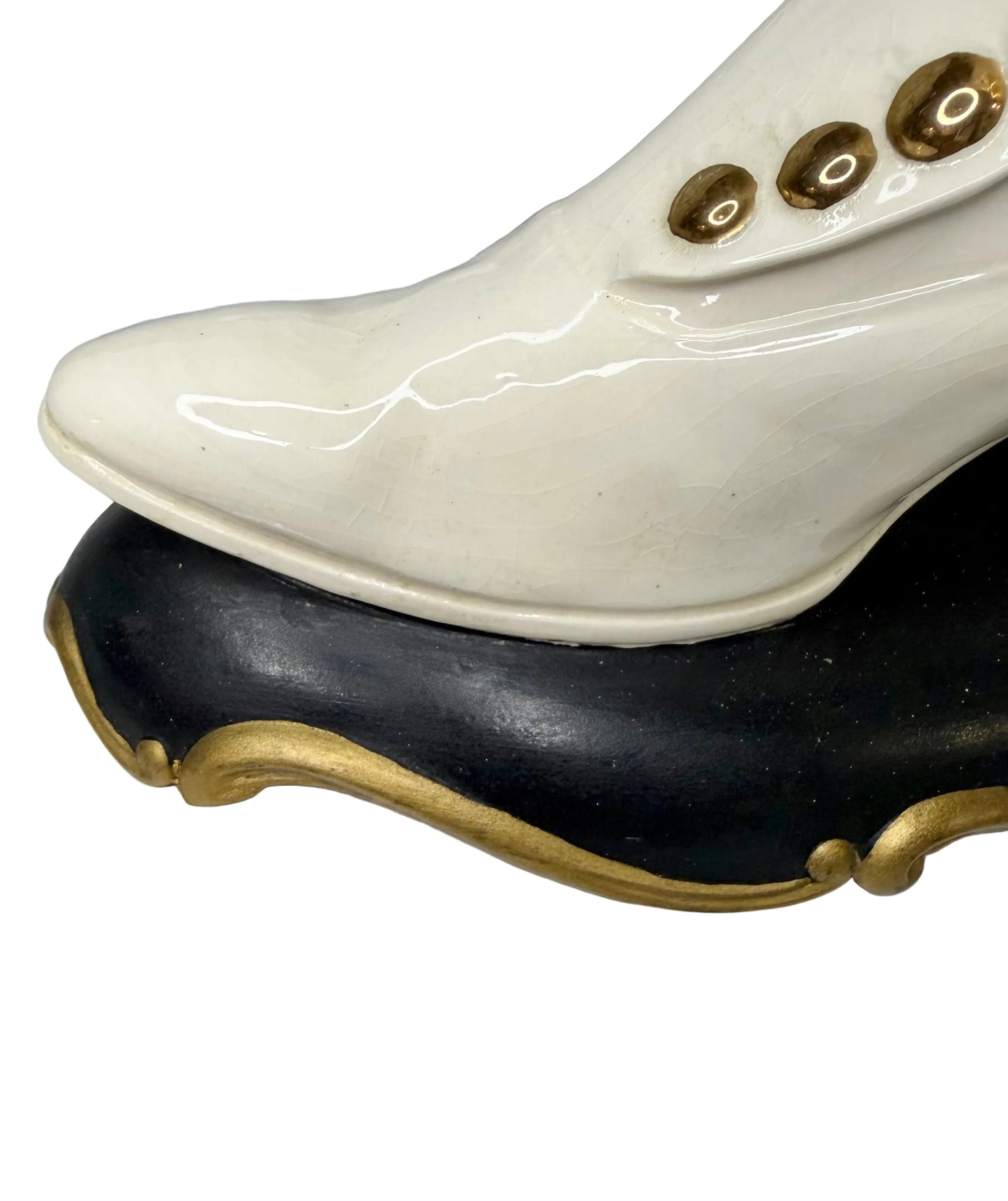 Vintage Victorian-Style Ceramic Boot Vase – 1969