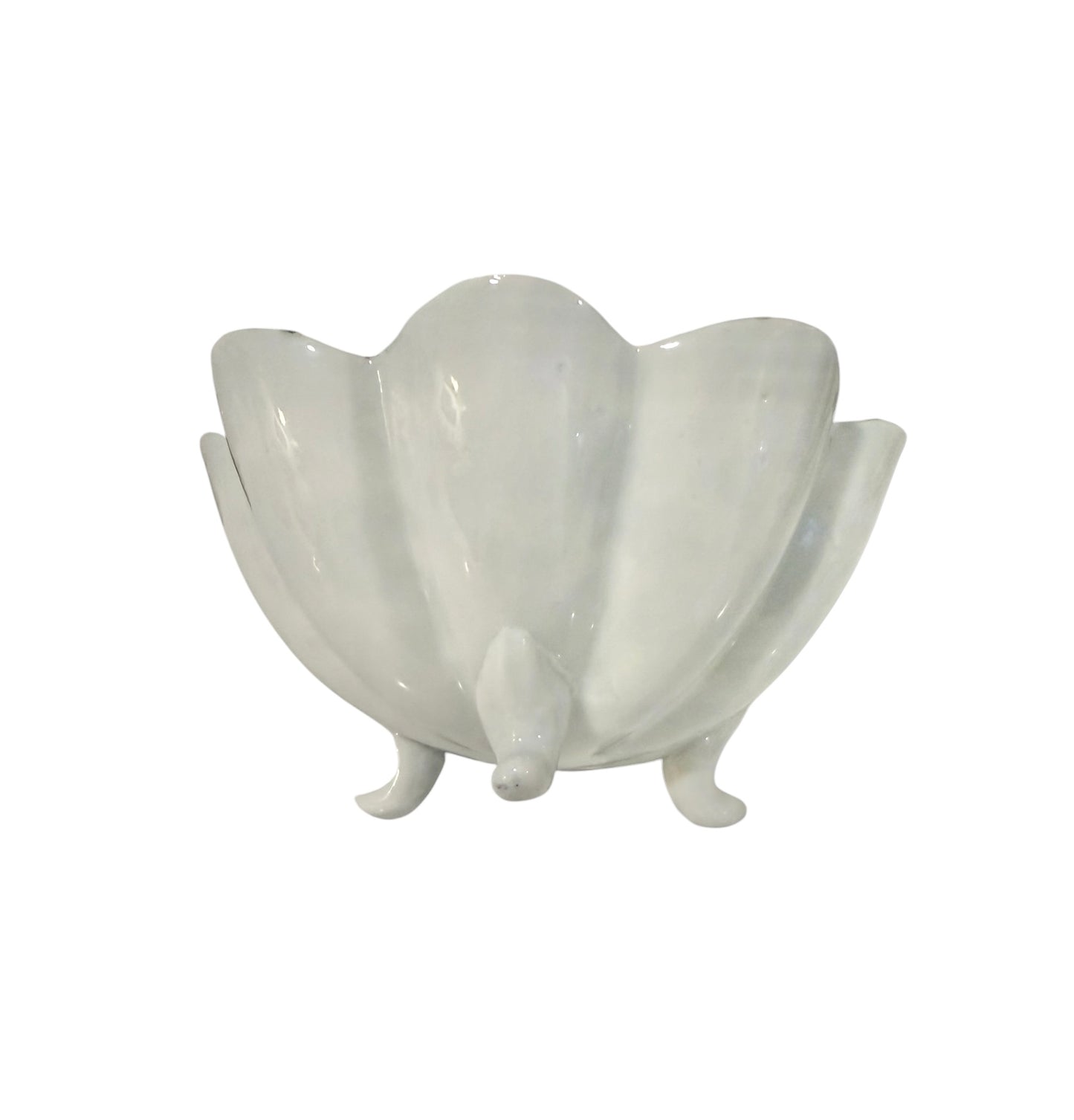 Antique Nippon Porcelain Scallop-Shaped Footed Berry Nut Bowl