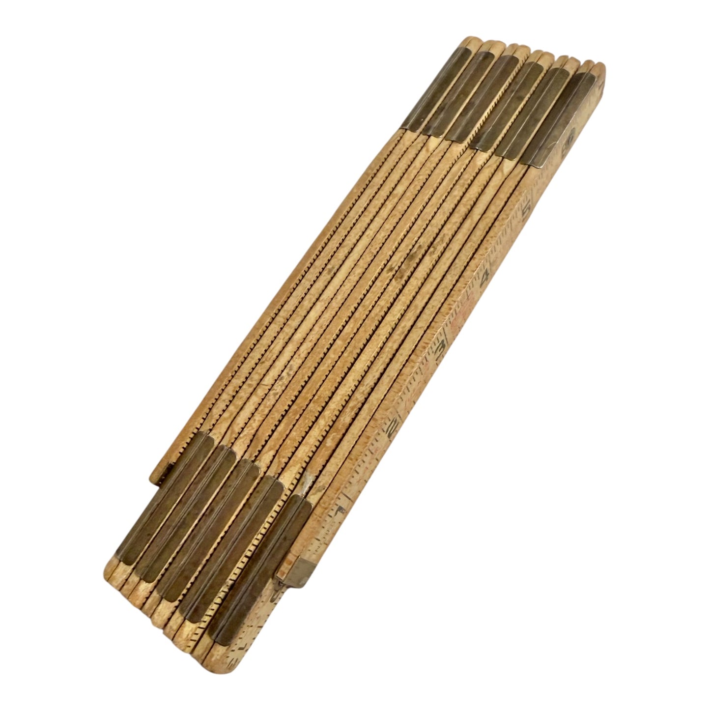 Vintage Lufkin No. X46 Wood Folding Rule – 72" Carpenter's Measuring Tool with Brass Extension