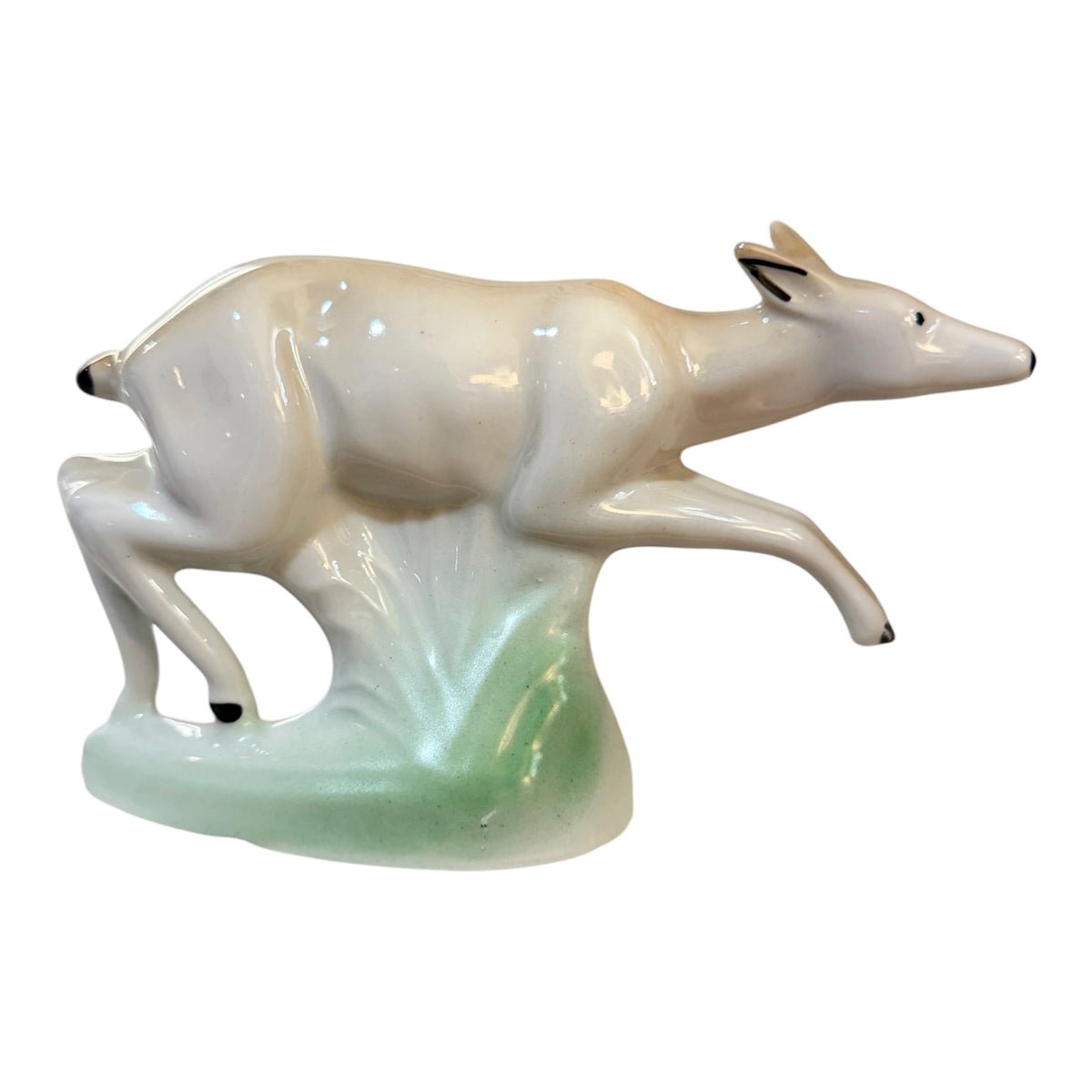 Izida Bulgarian Porcelain Vintage Leaping Deer Doe Figurine | Mid-Century No. 135