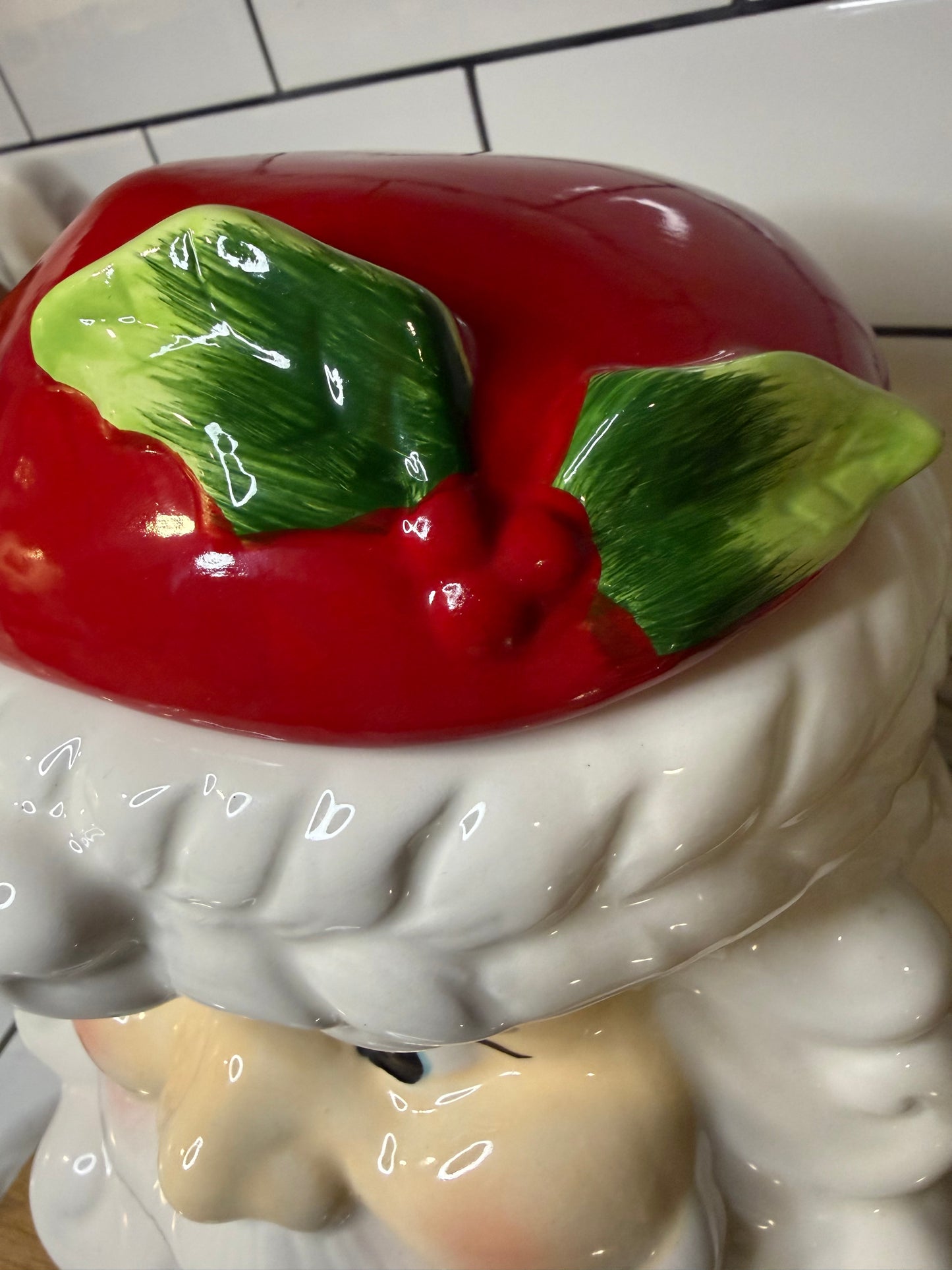 Vintage-Style Ceramic Santa Claus Cookie Jar “Winking Santa” — Sleigh Bell Bistro
