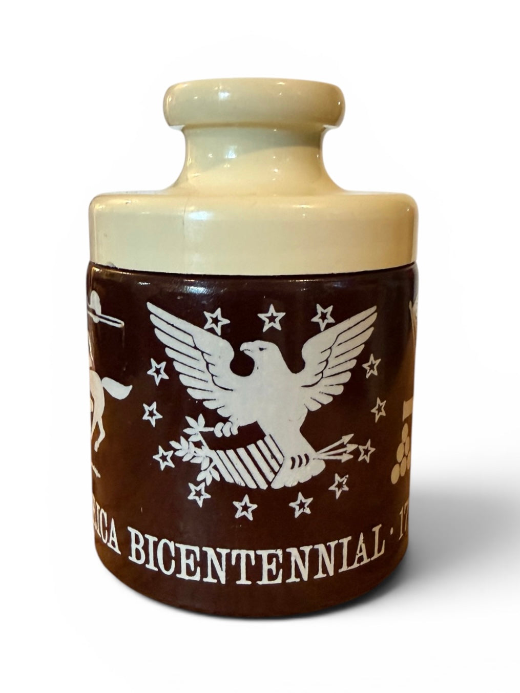 1976 United States Bicentennial Mr. Mustard Glass Jar | Americana Eagle Commemorative Collectible