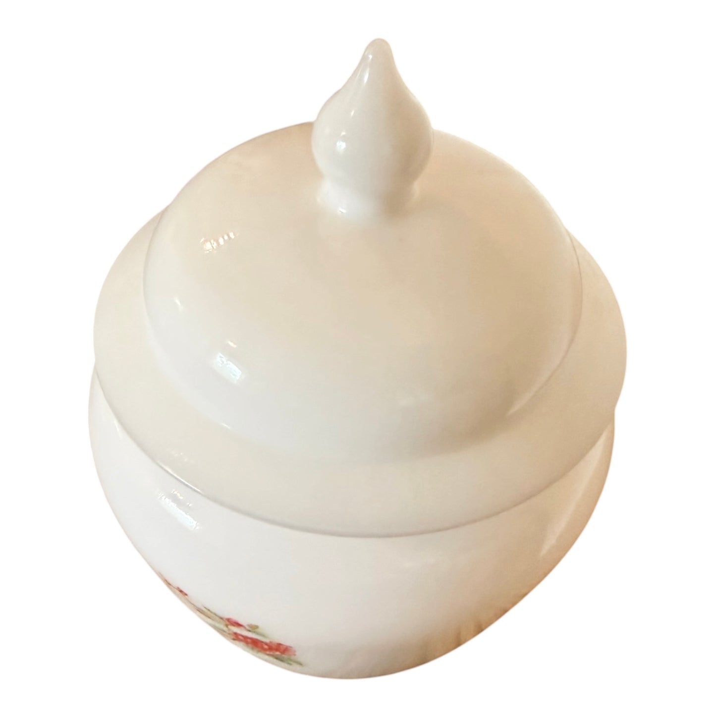 Avon Milk Glass Ginger Jar with Oriental Bird & Floral Motif – 1970s
