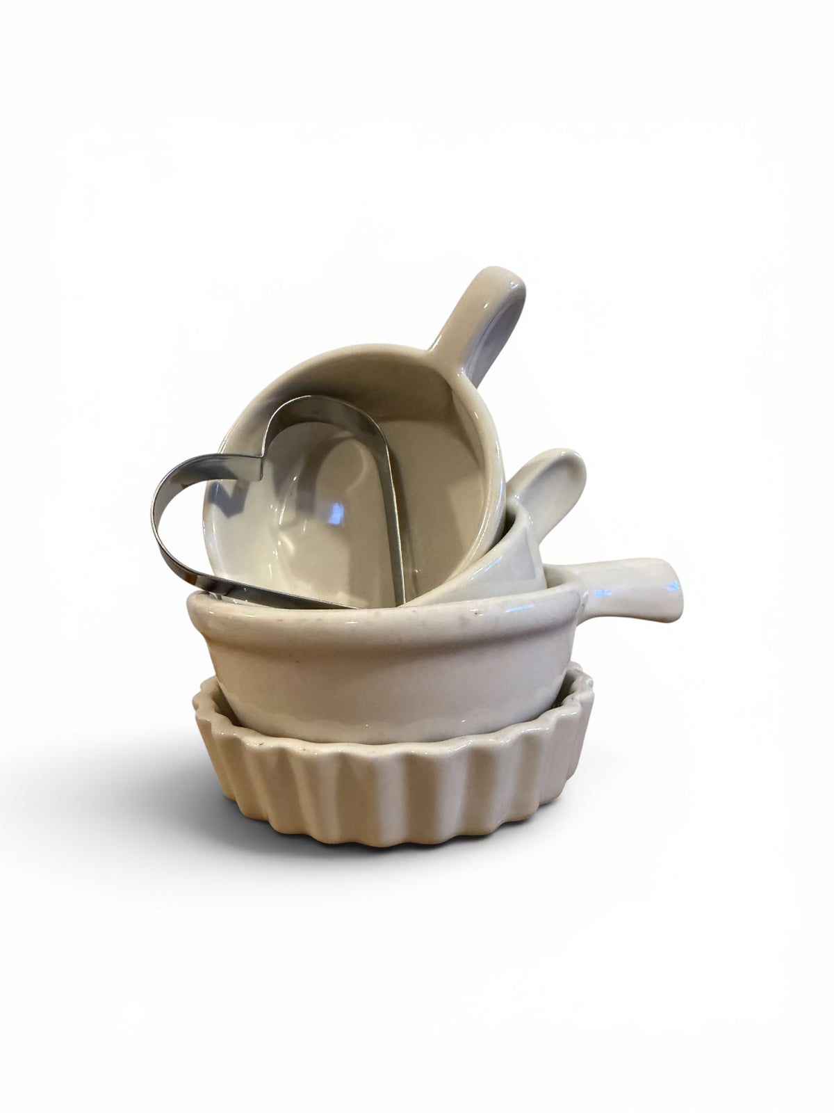 Curated Vignette Restaurant Ware Farmhouse Stack | HALL China, DC USA & Heart Cookie Cutter