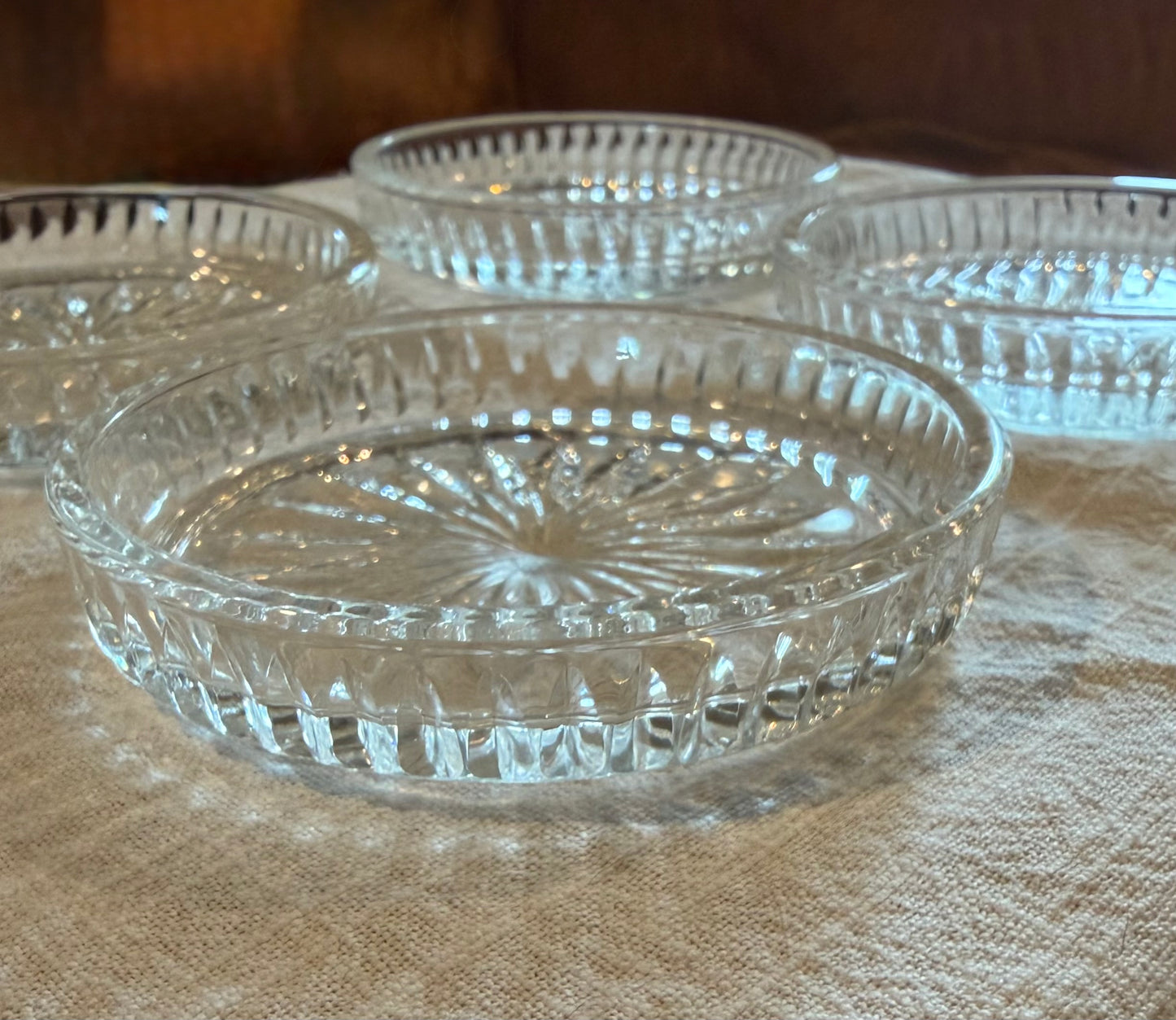 Princess House Vintage Highlights Lead Crystal Drink Coasters | Set of 4 | Royal Highlights #876