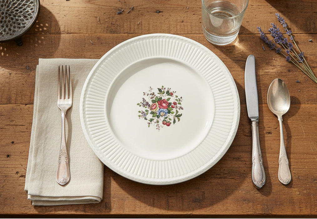 Wedgwood Conway Plate – Floral Bouquet on Edme Shape