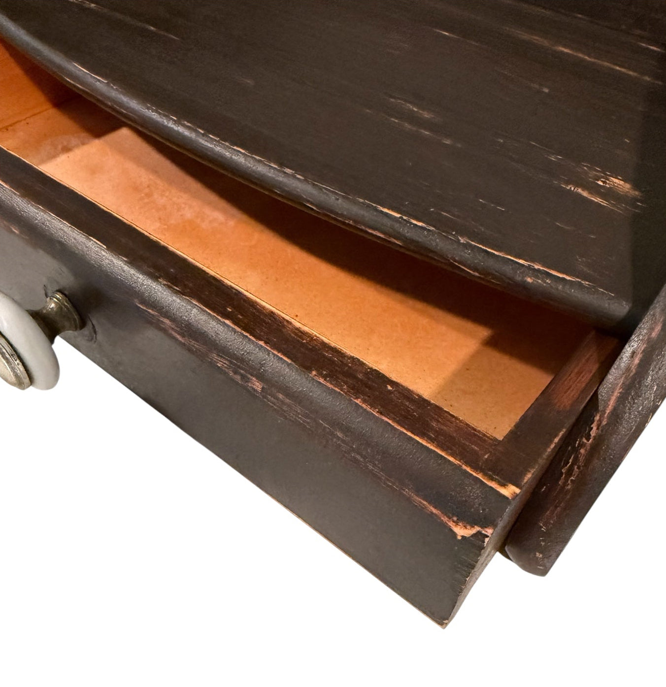 Farmhouse Vintage-Style Wooden Kitchen Organizer Caddy with Drawer | Rustic Primitive Storage