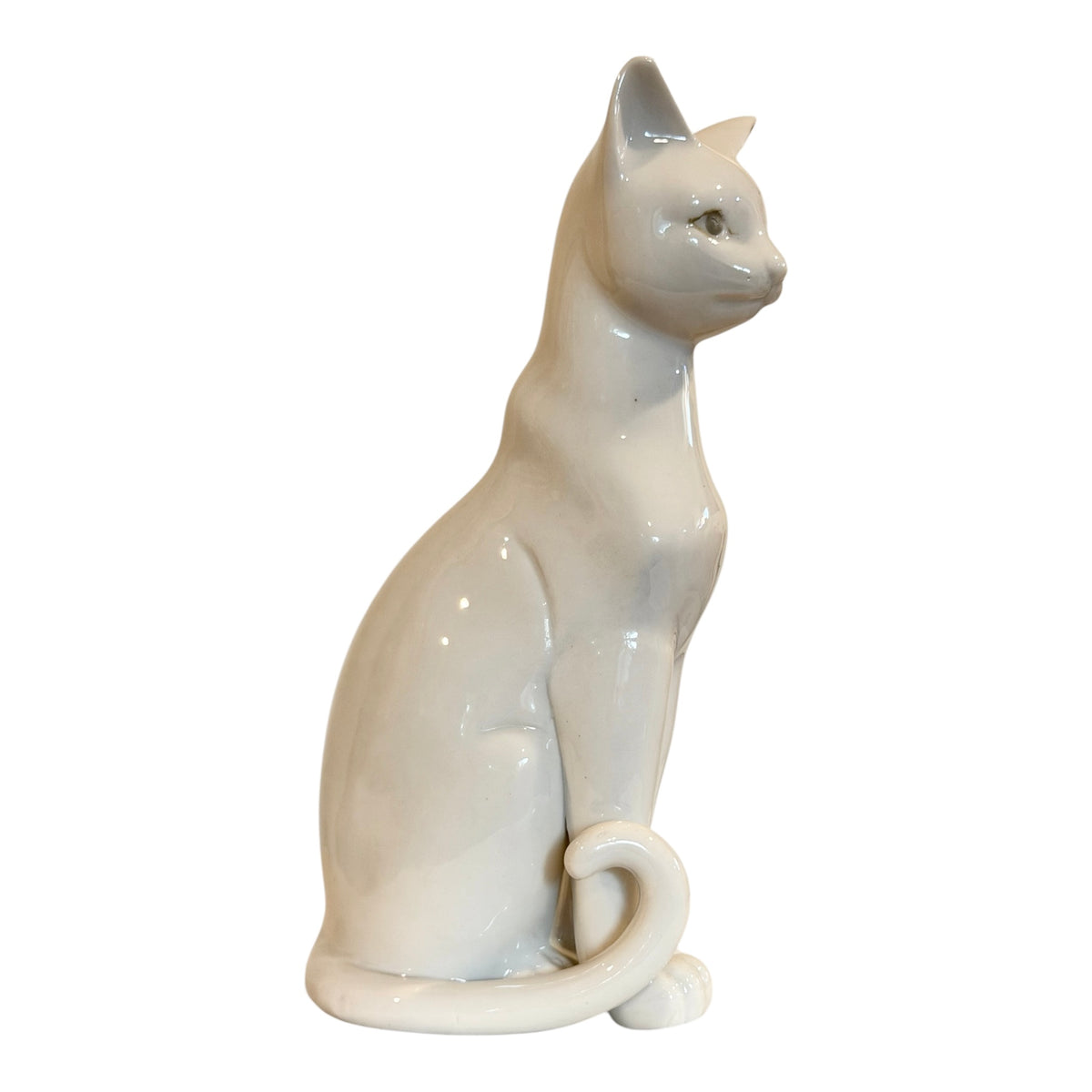 MCM White Porcelain Vintage Siamese Cat Figurine – 9”