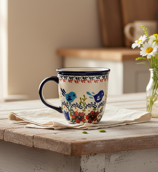 Ceramika Artystyczna Polish Pottery Bubble Mug – Unikat Pattern Art-214