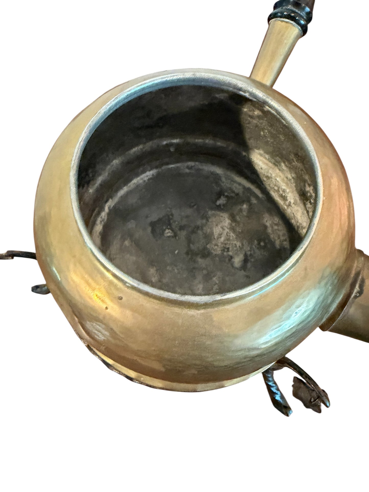 Antique Hammered Copper Kettle on Wrought Iron Stand | Turkish / Swedish Style Tea Warmer