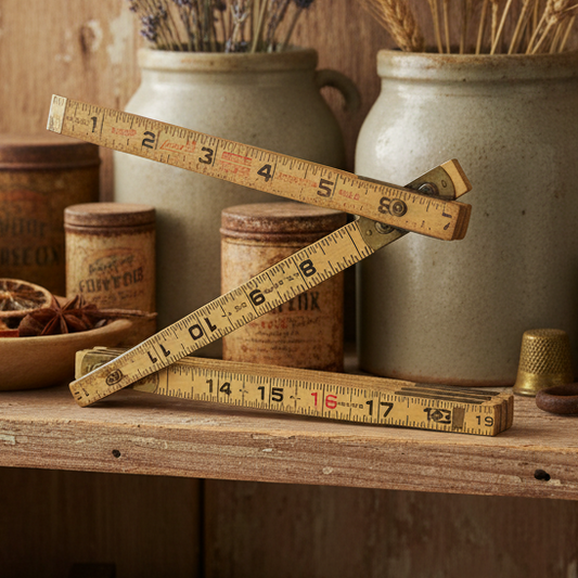 Vintage Lufkin No. X46 Wood Folding Rule – 72" Carpenter's Measuring Tool with Brass Extension