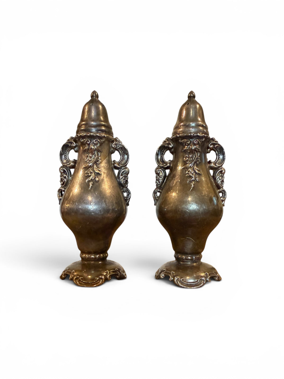 Vintage Wallace Baroque Silverplate Salt & Pepper Shaker Set | Rococo Revival | Mid-Century