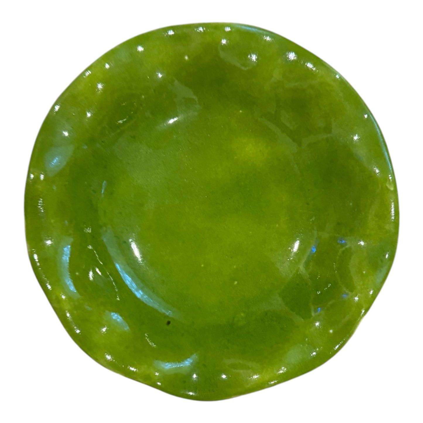 Vintage Mid-Century Atlantic Mold Green Cherub Compote Dish