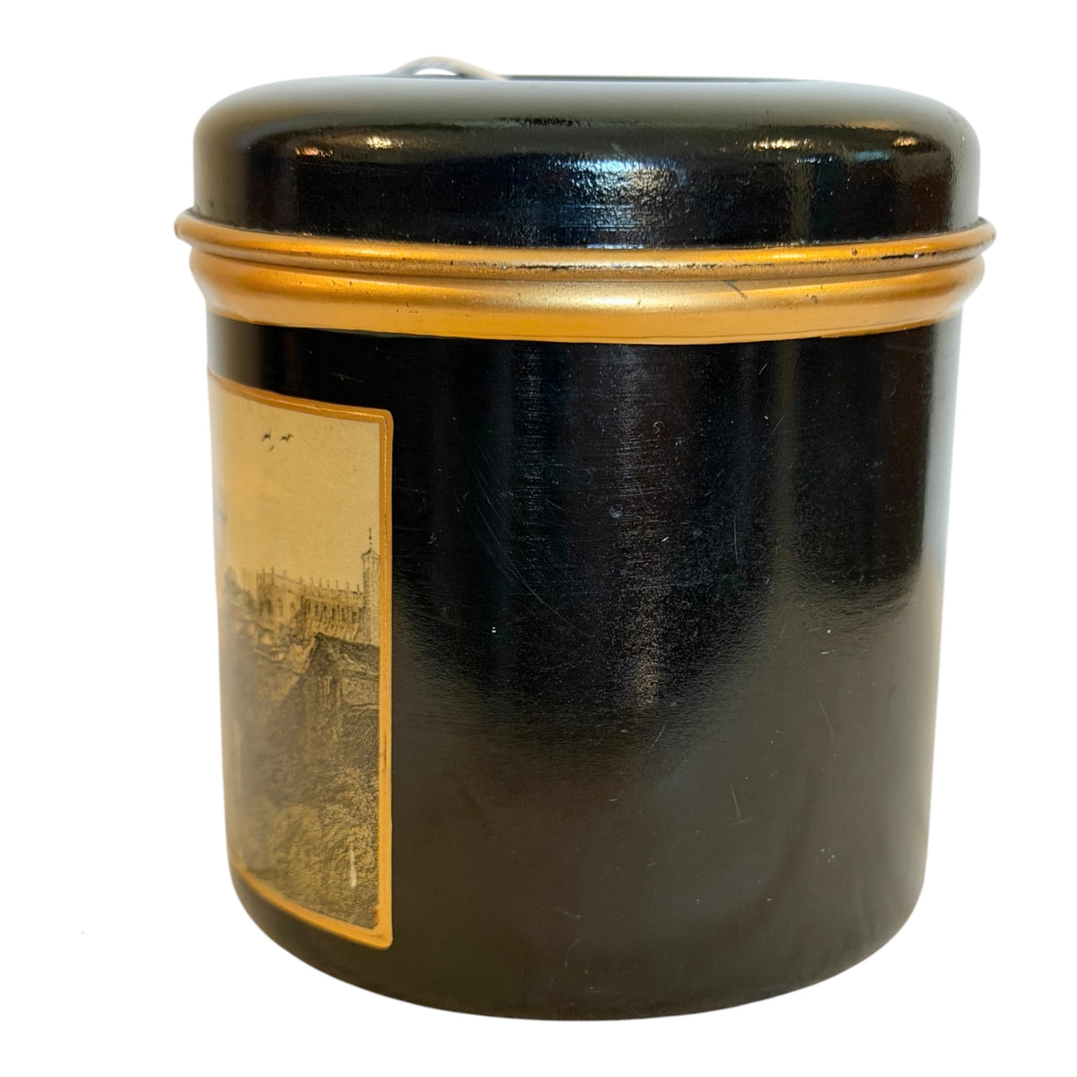 Lady Clare Windsor Castle String Dispenser – Vintage English Lacquered Tin Twine Holder - 1960s–1970s