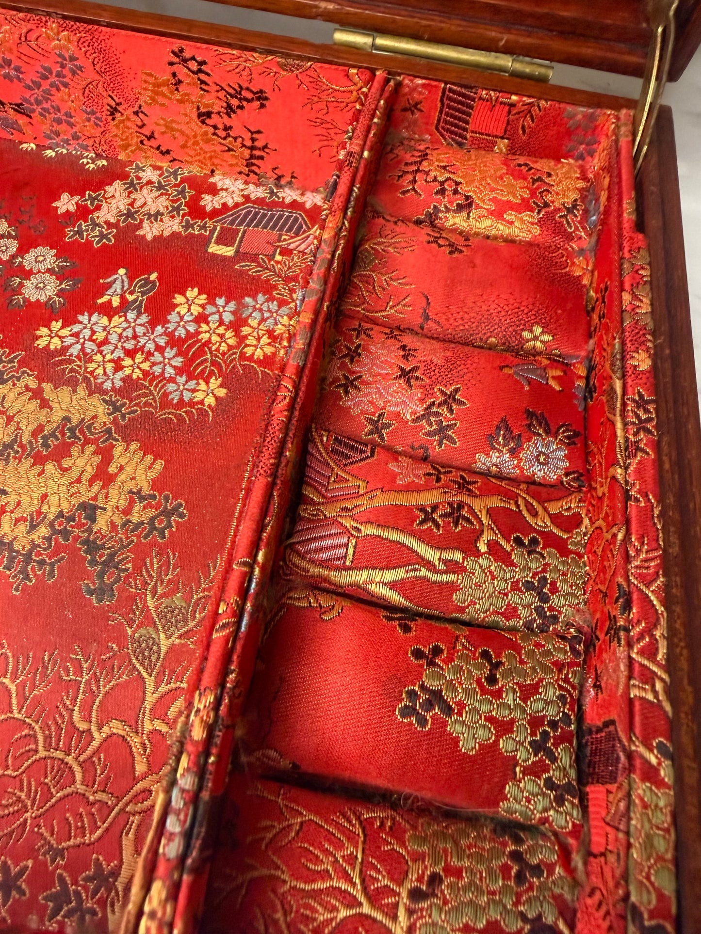 Vintage Chinese Mahogany Jewelry Box by George Zee & Co.