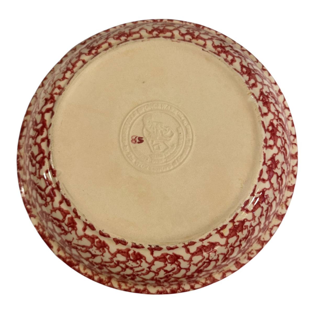 Gerald E. Henn Vintage Rose Sponge Stoneware Pie Plate – 10” Roseville Ohio