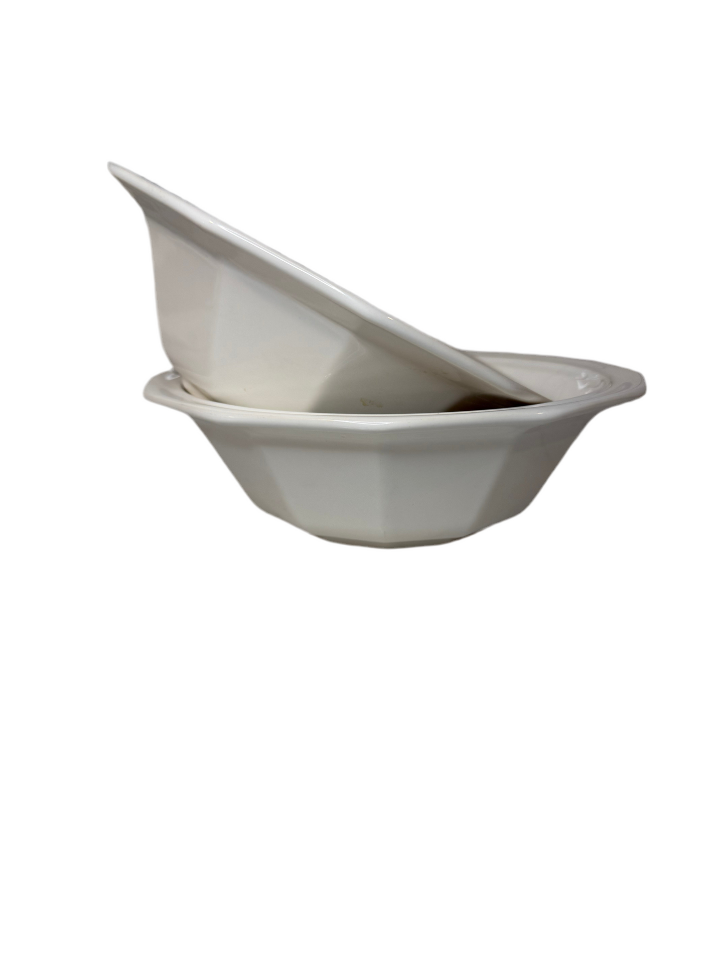 Vintage Set of 2 Pfaltzgraff Heritage White Round Vegetable Serving Bowls | Stoneware