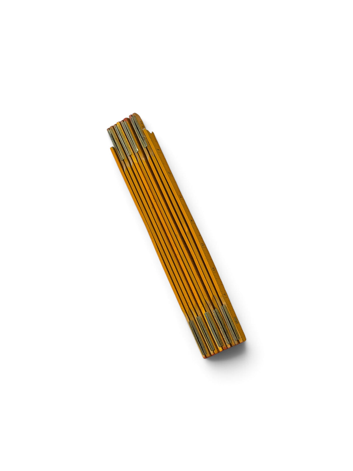 Yellow Wooden Folding Carpenter’s Ruler – Vintage Folding Measuring Rule