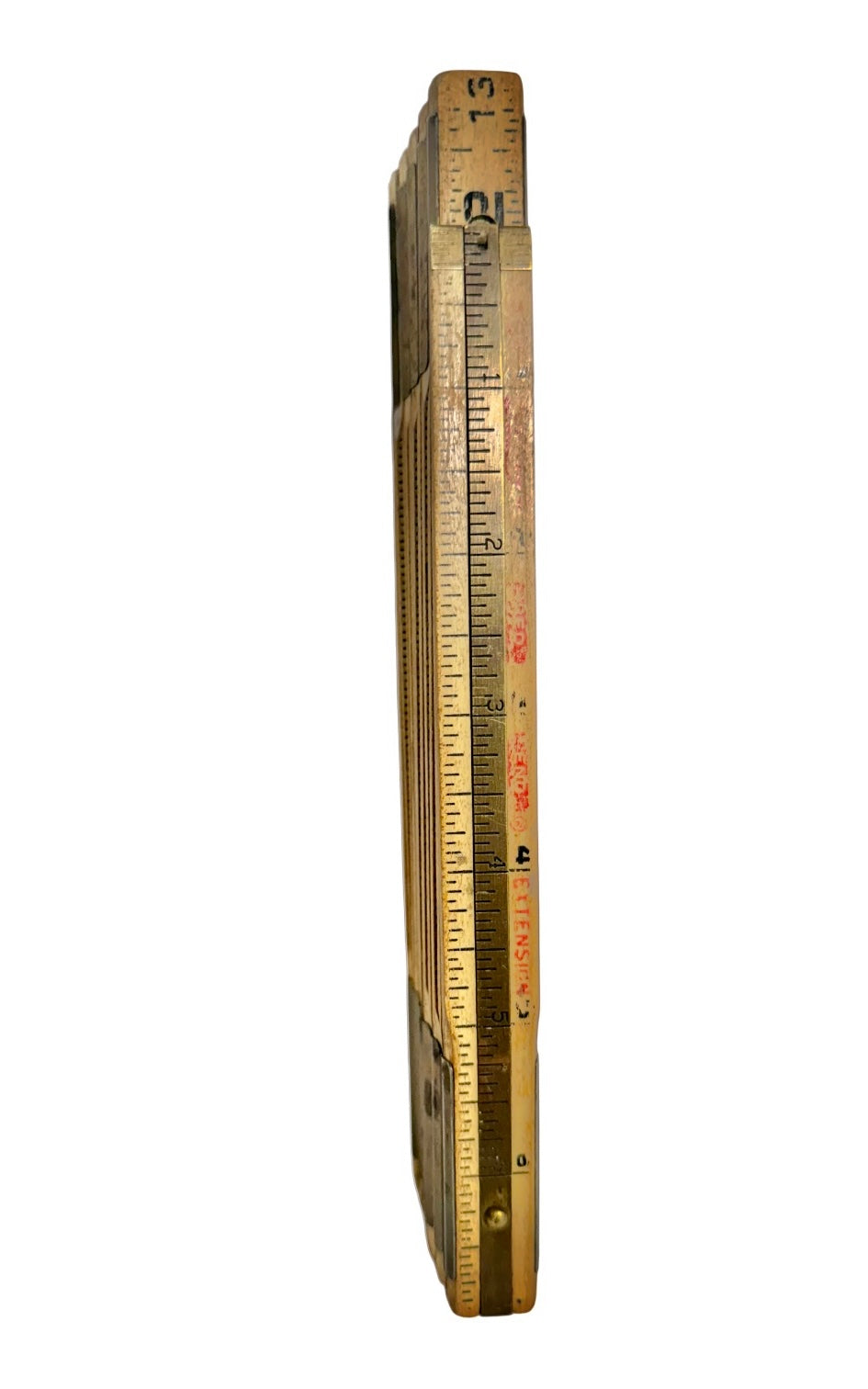 Vintage Lufkin No. X46 Wood Folding Rule – 72" Carpenter's Measuring Tool with Brass Extension