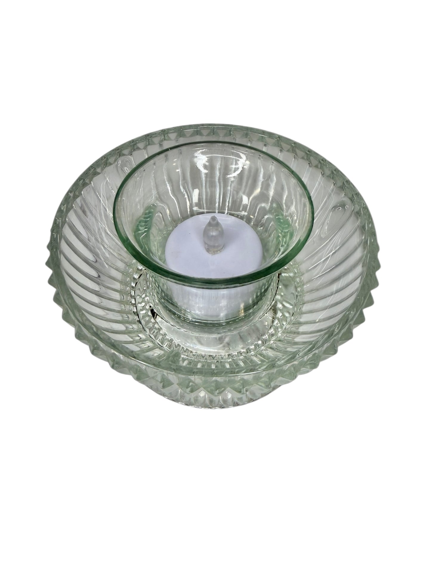 AVAILABLE - Vintage Homco Clear Ribbed Glass Fairy Lamp “Princess Lite” – Indiana Glass