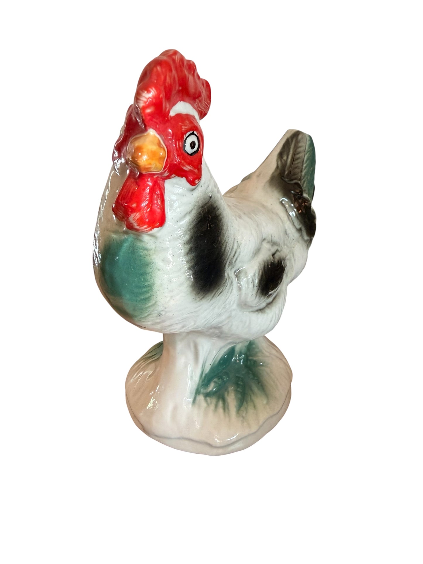 Hand-Painted Vintage Ceramic Rooster Figurine – Mid-Century Art Pottery