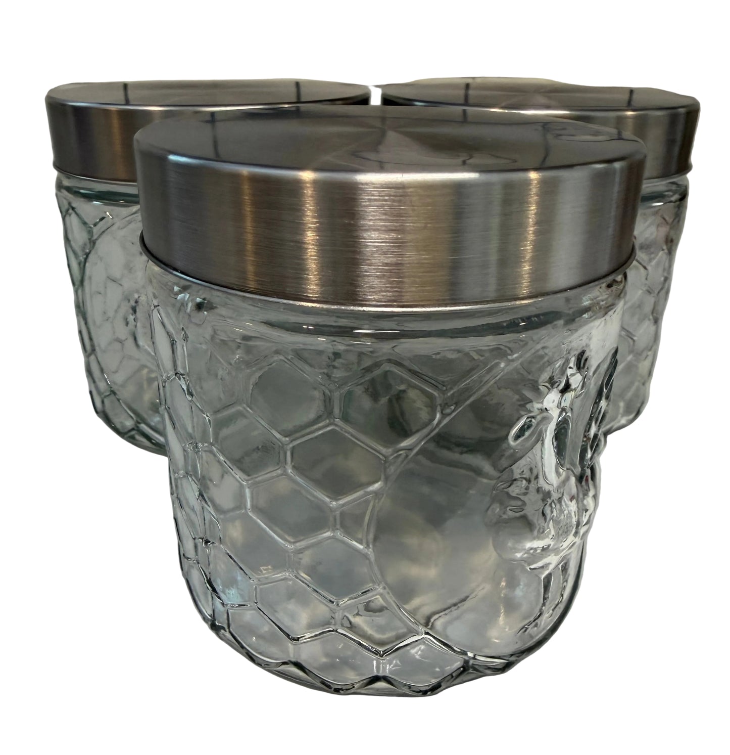 Set of 3 Vintage Clear Glass Rooster Canister Jars – Farmhouse Kitchen Storage