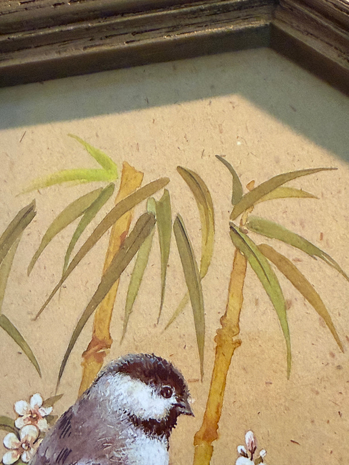 HOMCO Chickadee Wall Art | Octagonal Faux Wood Frame | 1980s Home Interiors Bird Print