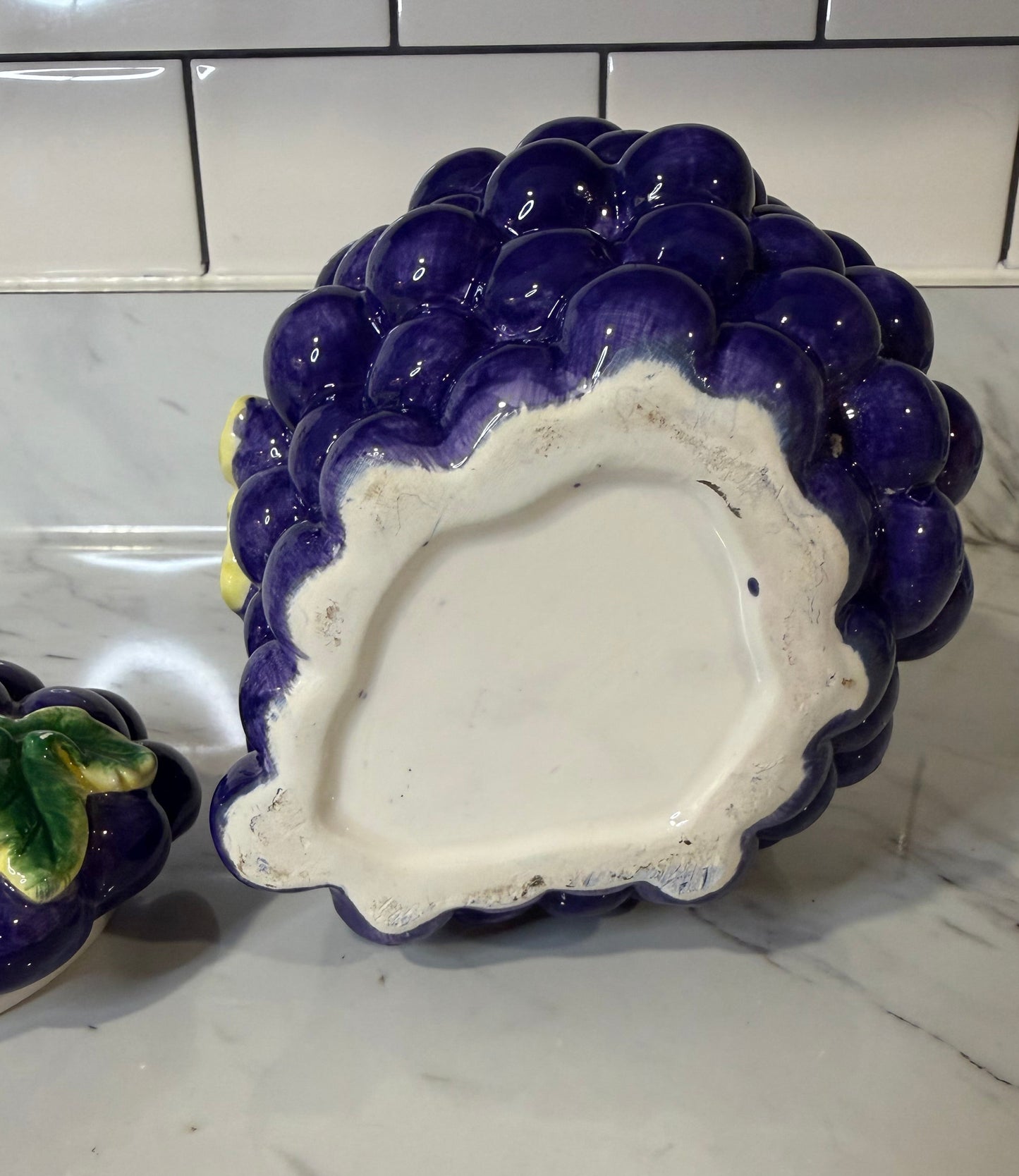 Vintage Ceramic Grape Cluster Jar