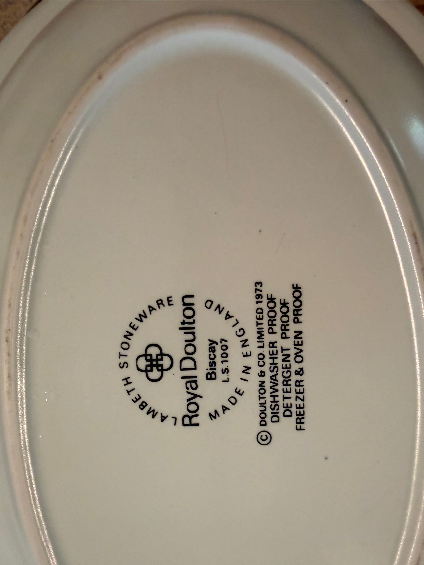 Royal Doulton Set of 2 Vintage Lambethware “Biscay” Stoneware Oval Serving Bowls  – Made in England - Cottagecore
