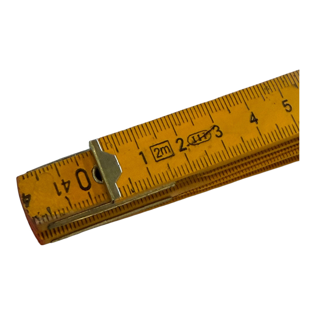 Yellow Wooden Folding Carpenter’s Ruler – Vintage Folding Measuring Rule